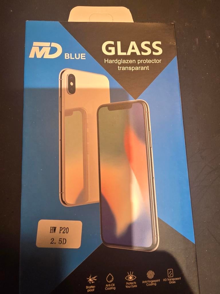 Set van 10 MD Blue Hardglazen Screenprotectors voor HW P20, Ophalen of Verzenden