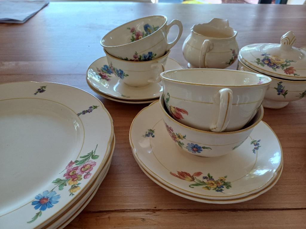 Vintage servies Plateelbakkerij Zuid-Holland Plazuid, Antiek en Kunst, Antiek | Keramiek en Aardewerk, Ophalen of Verzenden