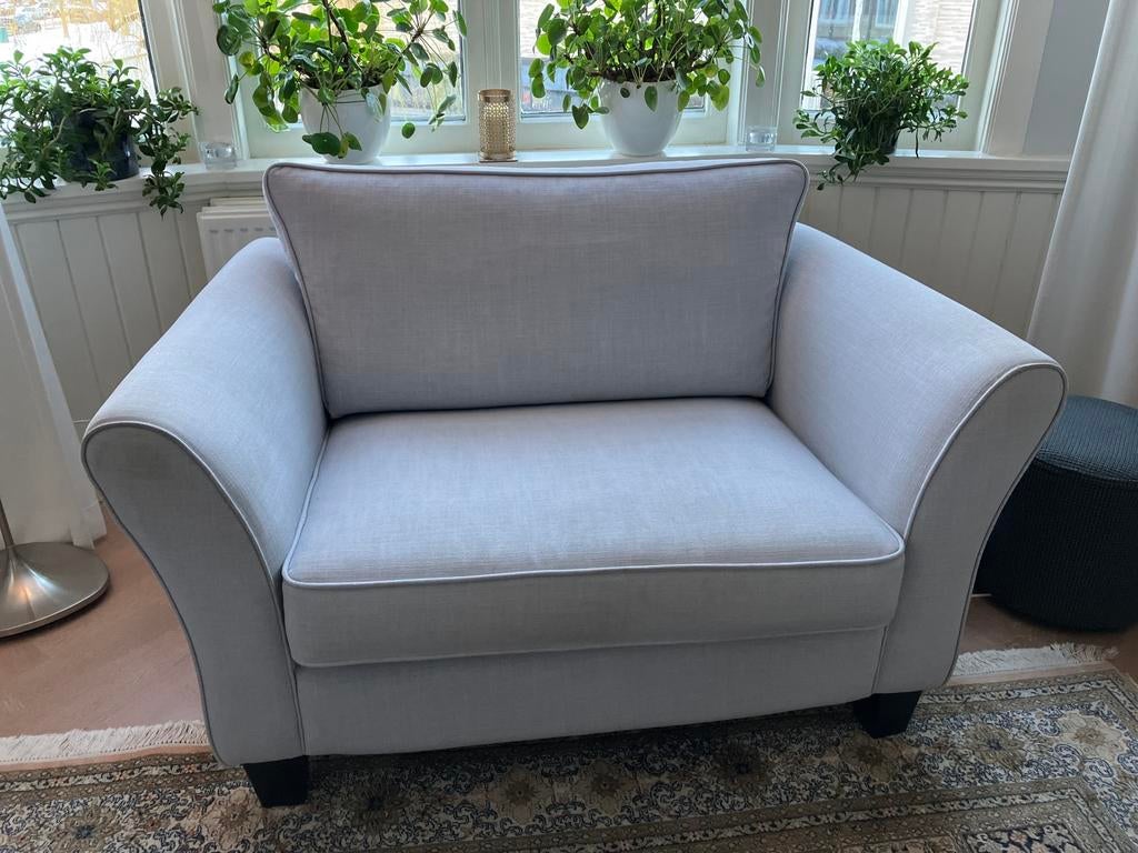 Loveseat lichtblauw, Huis en Inrichting, Ophalen, Gebruikt, Stof, 75 tot 100 cm
