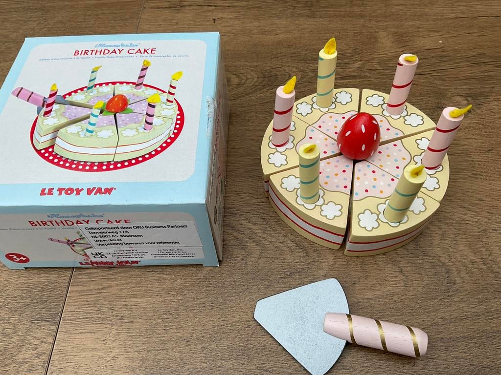 Nieuwe zgan houten verjaardagstaart speelgoed in doos, Ophalen, Nieuw, Hout, Speelkeuken-accessoire