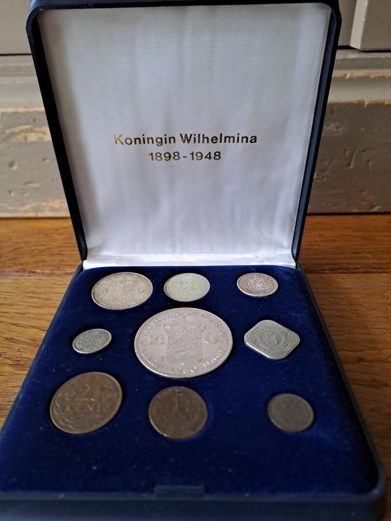 Zilveren munt set wilhelmina, Postzegels en Munten, Munten | Europa | Euromunten, Setje, Zilver, Overige landen, Overige waardes