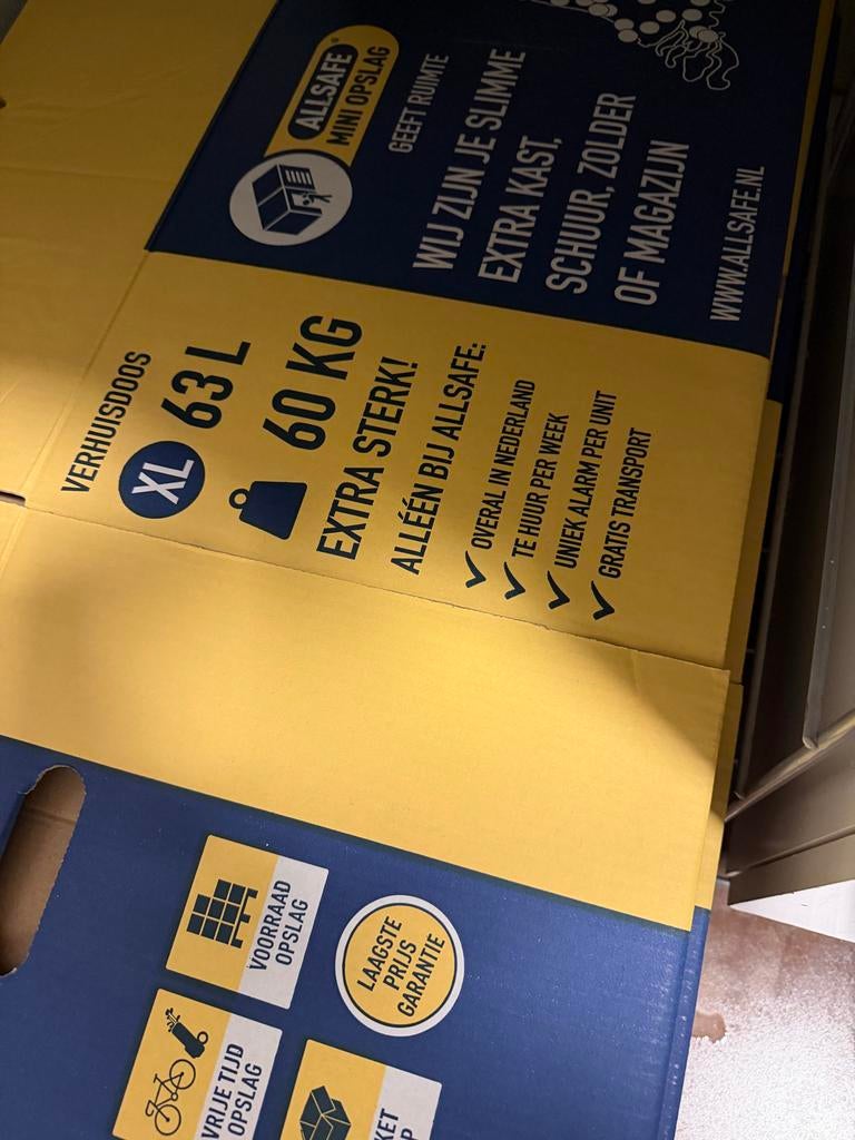 35x Allsafe XL Verhuisdozen - Zo goed als nieuw, Ophalen, Doos, 40 tot 60 cm, Opvouwbaar
