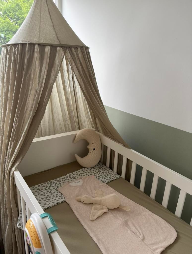 Olijfgroene klamboe hemeltje met standaard, Ophalen, Zo goed als nieuw