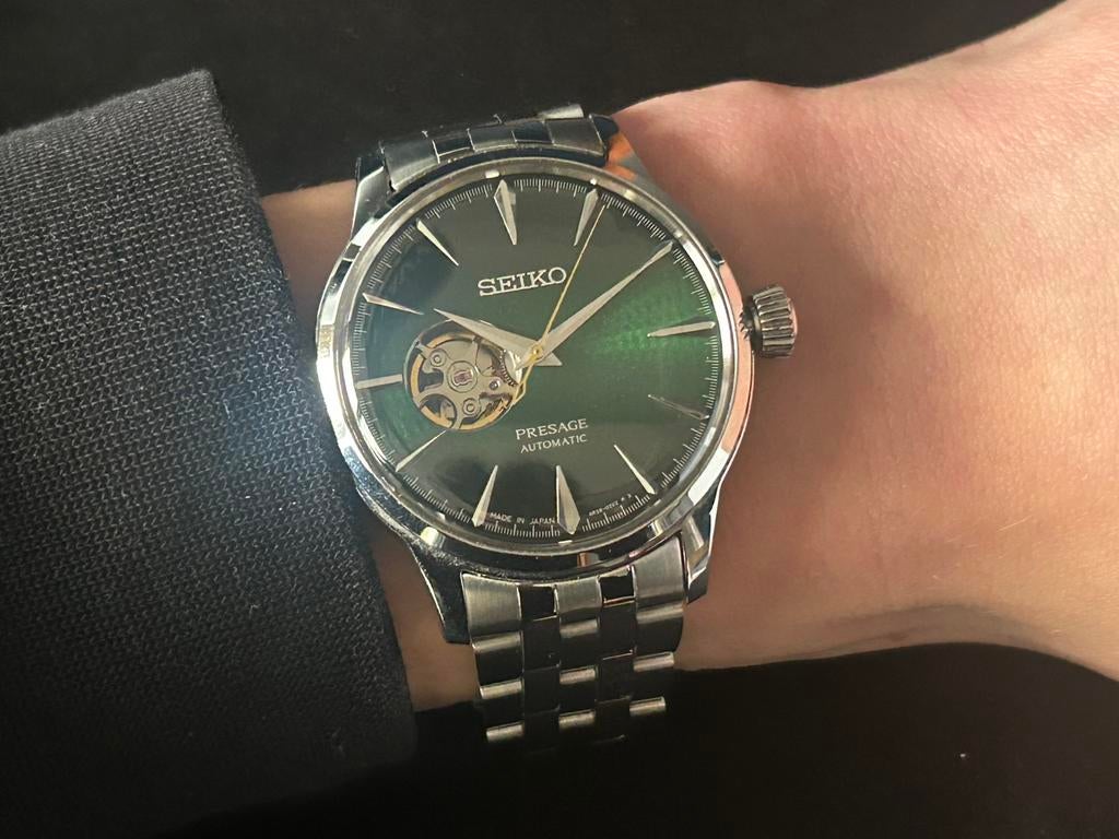 Seiko presage open heart, Ophalen of Verzenden, Zo goed als nieuw, Groen