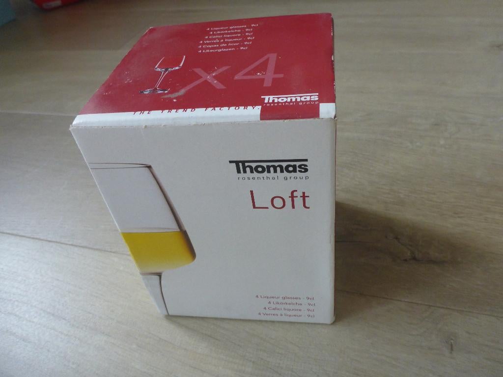 4 likeurglaasjes, thomas, loft., Glas of Glazen, Nieuw, Ophalen of Verzenden, Glas