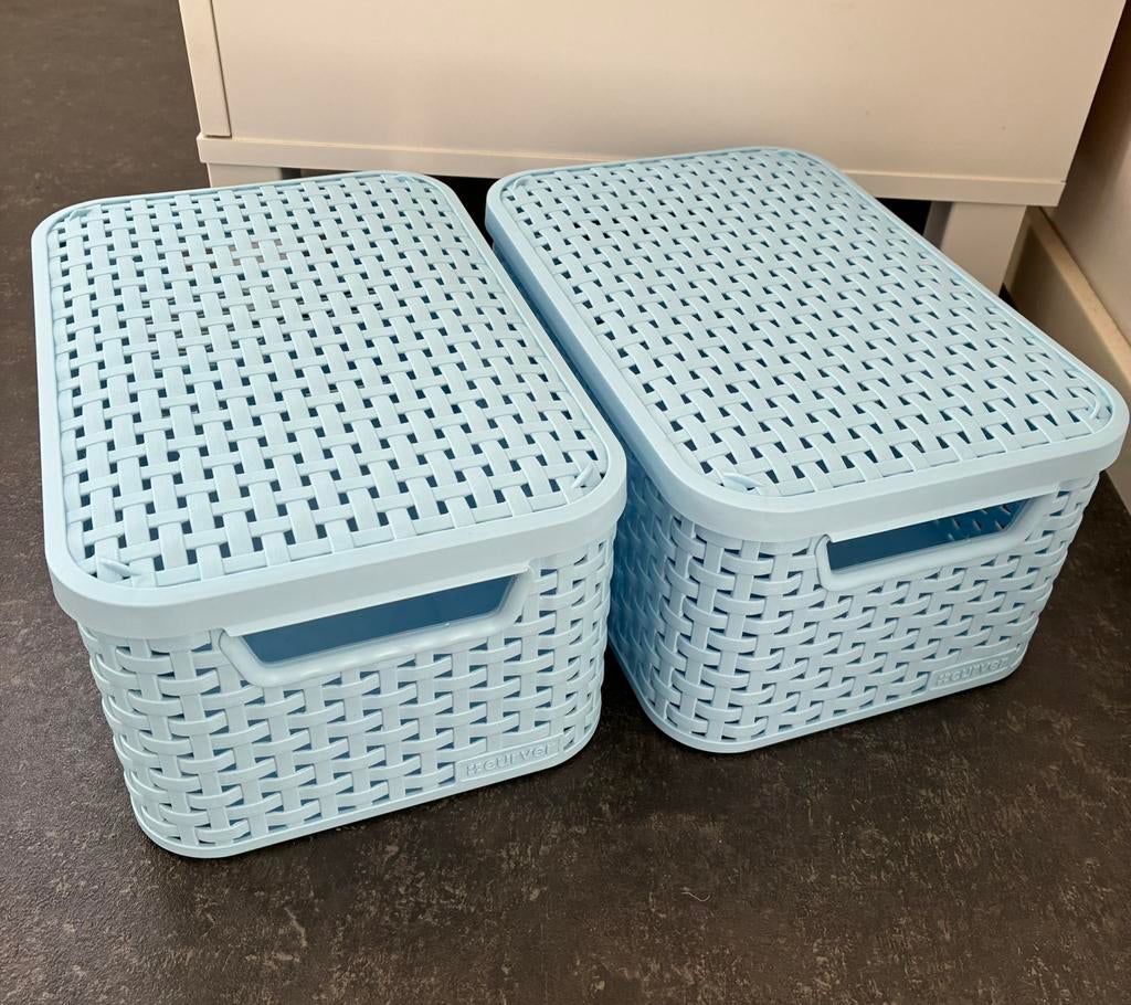 Opbergmanden Curver Style Small met deksel, Ophalen, Gebruikt, Blauw, Kunststof