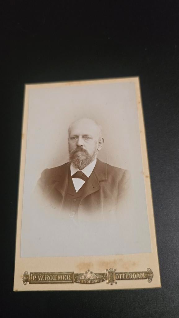 Antieke Foto: Portret van een Heer, P.W. Roemer Rotterdam, Ophalen of Verzenden