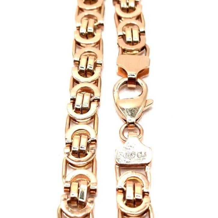 gouden platte koningsketting 14kt, Www.bredajuwelier.nl, Nieuw, Ophalen of Verzenden, Www.bredajuwelier.nl