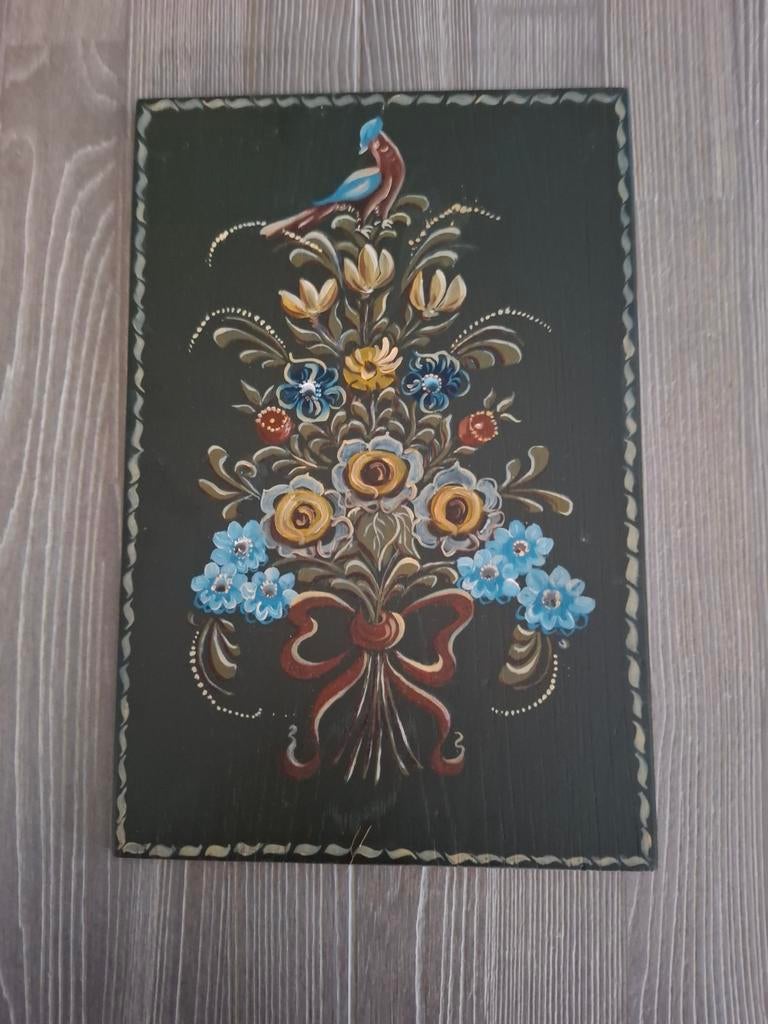 Houten handgeschilderd plankje, Minder dan 50 cm, Nieuw, Ophalen of Verzenden, Minder dan 50 cm