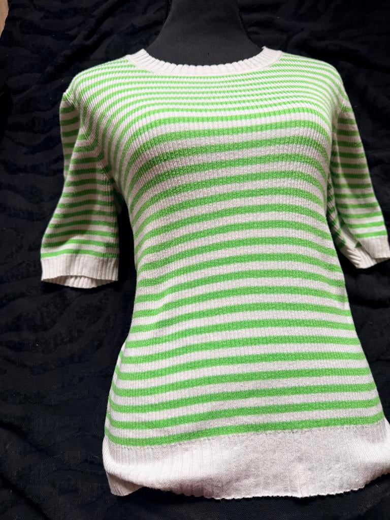 Gestreepte trui. Esprit. Groen-Wit. Maat M. AANRADER!, Ophalen of Verzenden, Zo goed als nieuw, Maat 38/40 (M), Groen