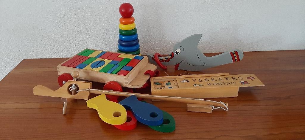 Houten speelgoed, Ophalen, Gebruikt