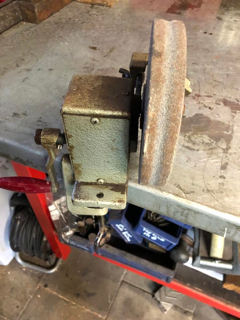 Nostalgische handslijper voor tafel of bankschroef, Ophalen, Gebruikt, Minder dan 700 watt, Overige typen