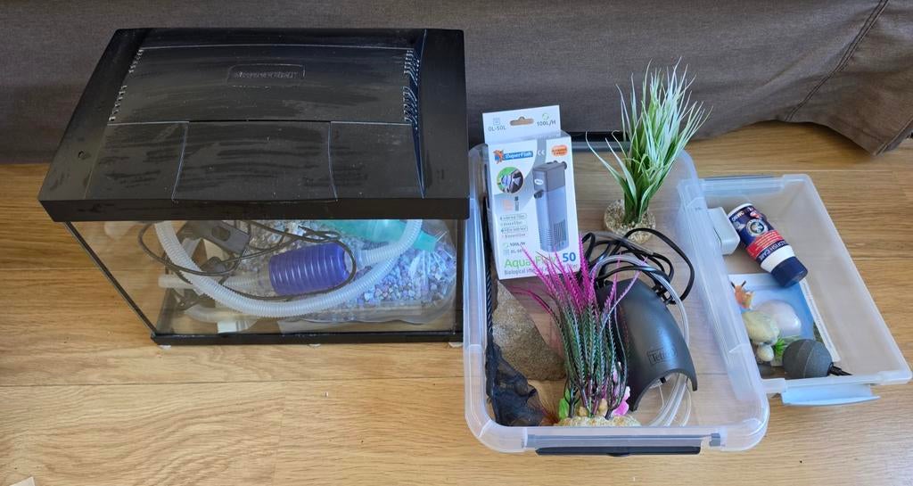 Superfish aquarium 20 liter met toebehoren, Dieren en Toebehoren, Vissen | Aquaria en Toebehoren, Ophalen, Gebruikt, Leeg aquarium