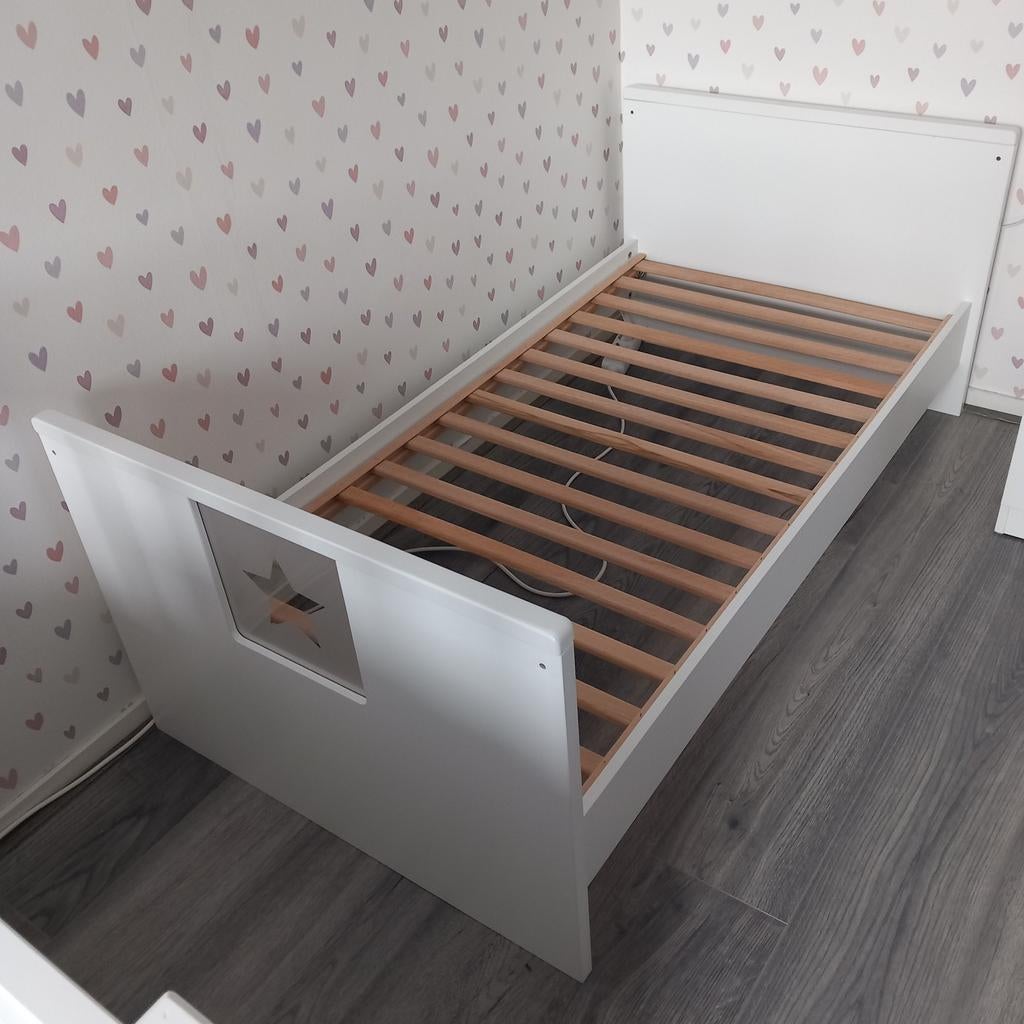 Groeibed en commode, Ophalen, Gebruikt, 70 tot 85 cm, Lattenbodem