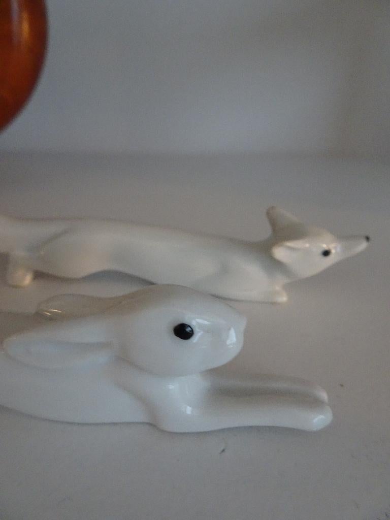 Art Deco Pfeffer Gotha porseleinen messenleggers vos haas, Antiek en Kunst, Antiek | Porselein, Ophalen of Verzenden