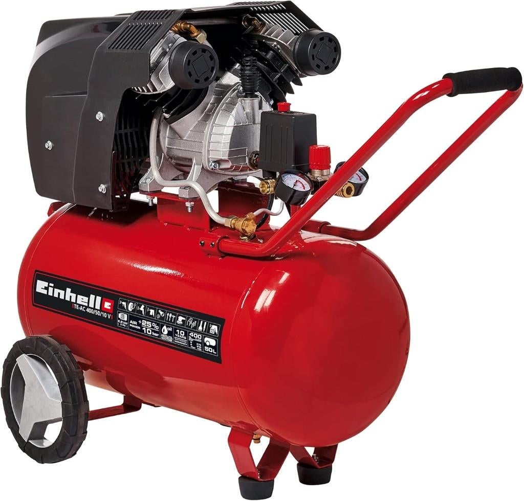 Einhell TE-AC 400/50 2 cilinder compressor OP=OP!, Doe-het-zelf en Verbouw, Compressors, Nieuw, 6 tot 10 bar, 25 tot 100 liter