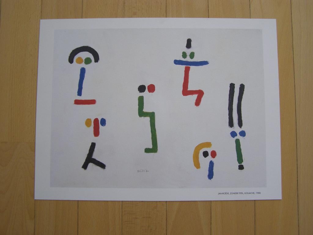 Reproductie: Jan Roede / Roëde – Zonder titel; gouache, Ophalen of Verzenden