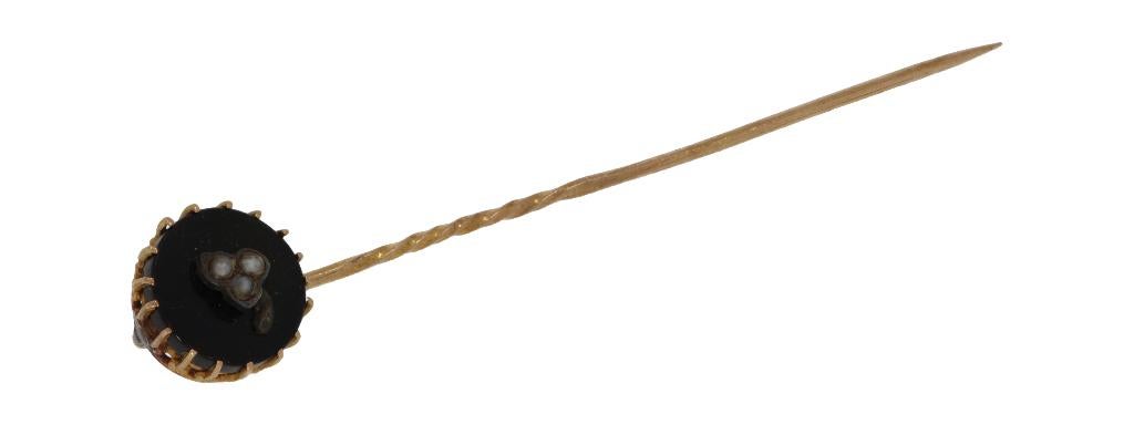 Das speld broche 14k goud antiek parel onyx foedraal, Sieraden, Tassen en Uiterlijk, Antieke sieraden, Verzenden, Goud, Broche