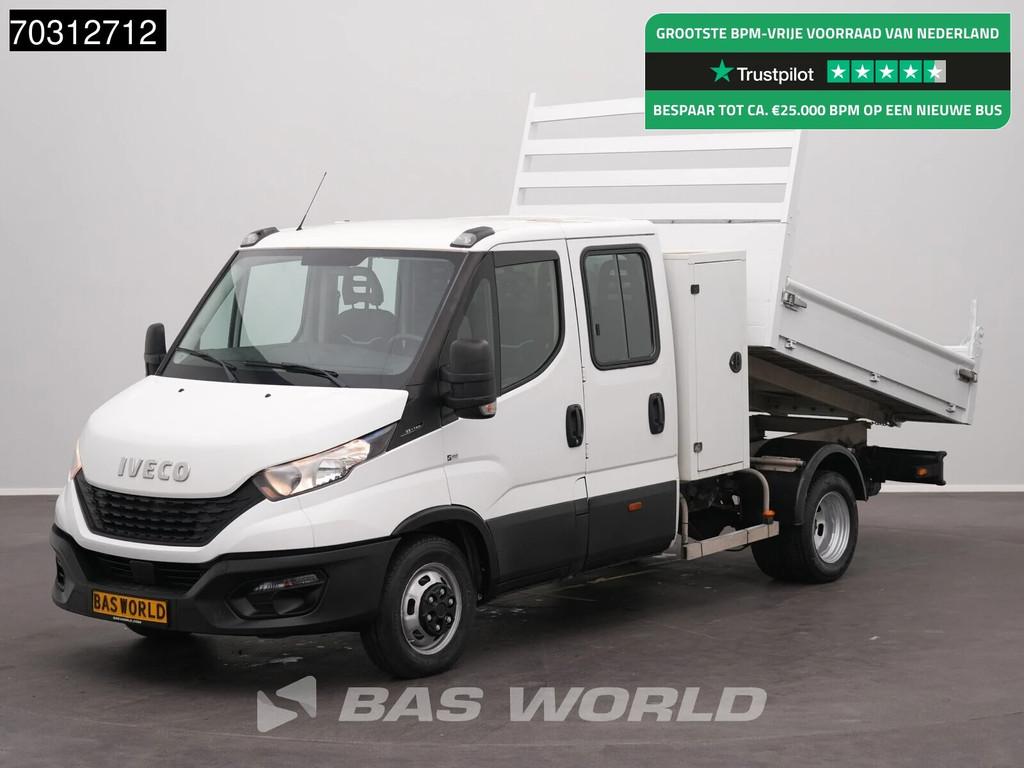 Iveco Daily 35C14 Kipper met Kist Dubbel Cabine 3,5t Trekhaa, Auto's, Stof, Gebruikt, Euro 6, Iveco