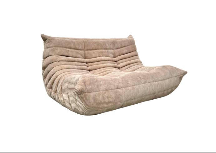 Togo 2-seater in Beige Cord by M. Ducaroy for Ligne Roset.
