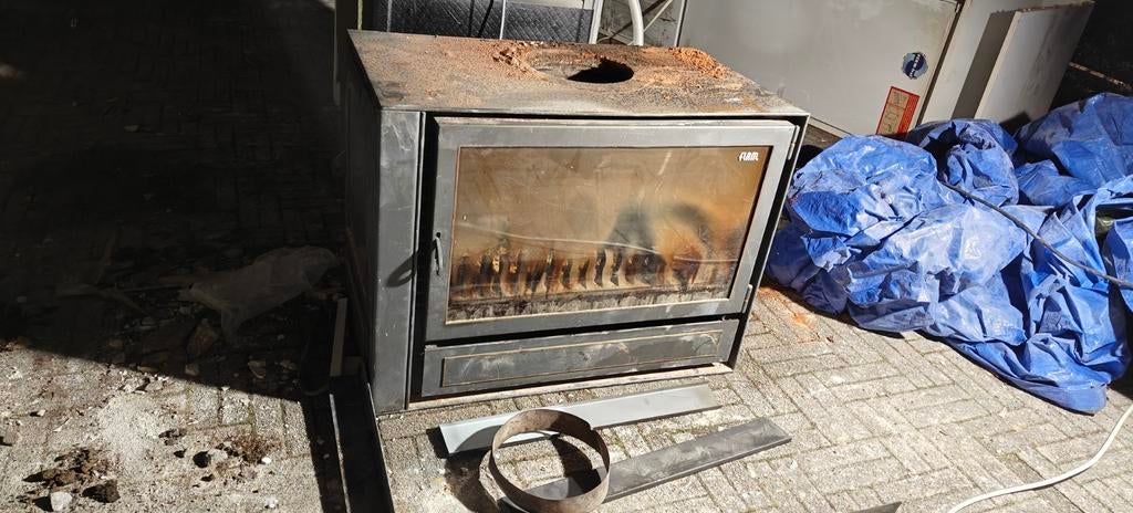 Flam MT 74/56 Inbouw Hoekkachel - Gebruikt, Ophalen, Gebruikt, Houtkachel, Inbouw