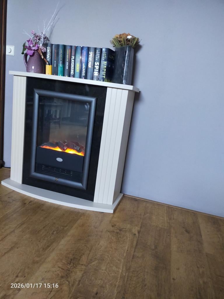 Elektrische kachel met schouw, Huis en Inrichting, Kachels, Gebruikt, Overige soorten, Elektrisch, Ophalen of Verzenden