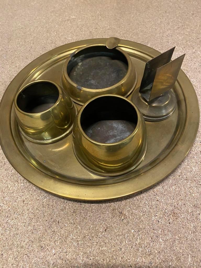 messing rookset nécessaire de fumeur, Ophalen of Verzenden, Brons