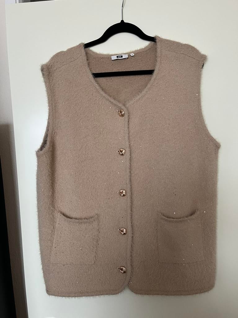 Zgan fluffy gilet WE maat 46/48, Ophalen of Verzenden, Zo goed als nieuw, Maat 46/48 (XL) of groter, Bruin