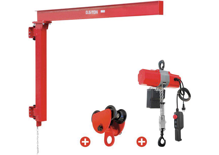 Pack wandzwenkkraan 500 kg elektrische kettingtakel 6 m