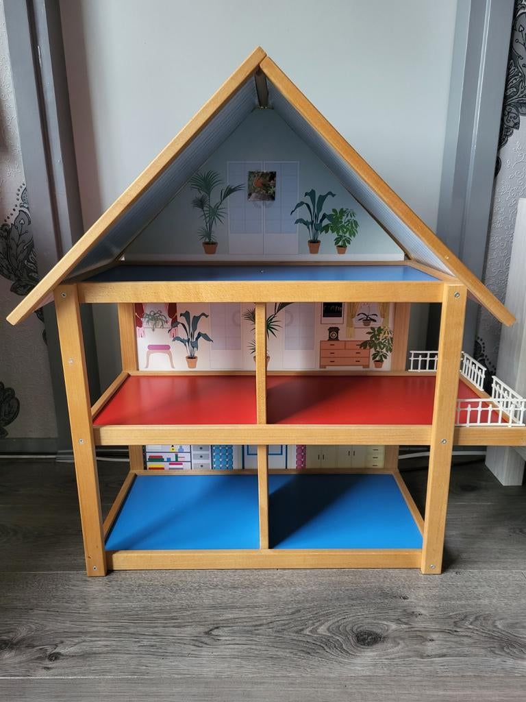 Vintage houten poppenhuis 3 etages excl. meubels/inrichting, Ophalen, Zo goed als nieuw, Poppenhuis