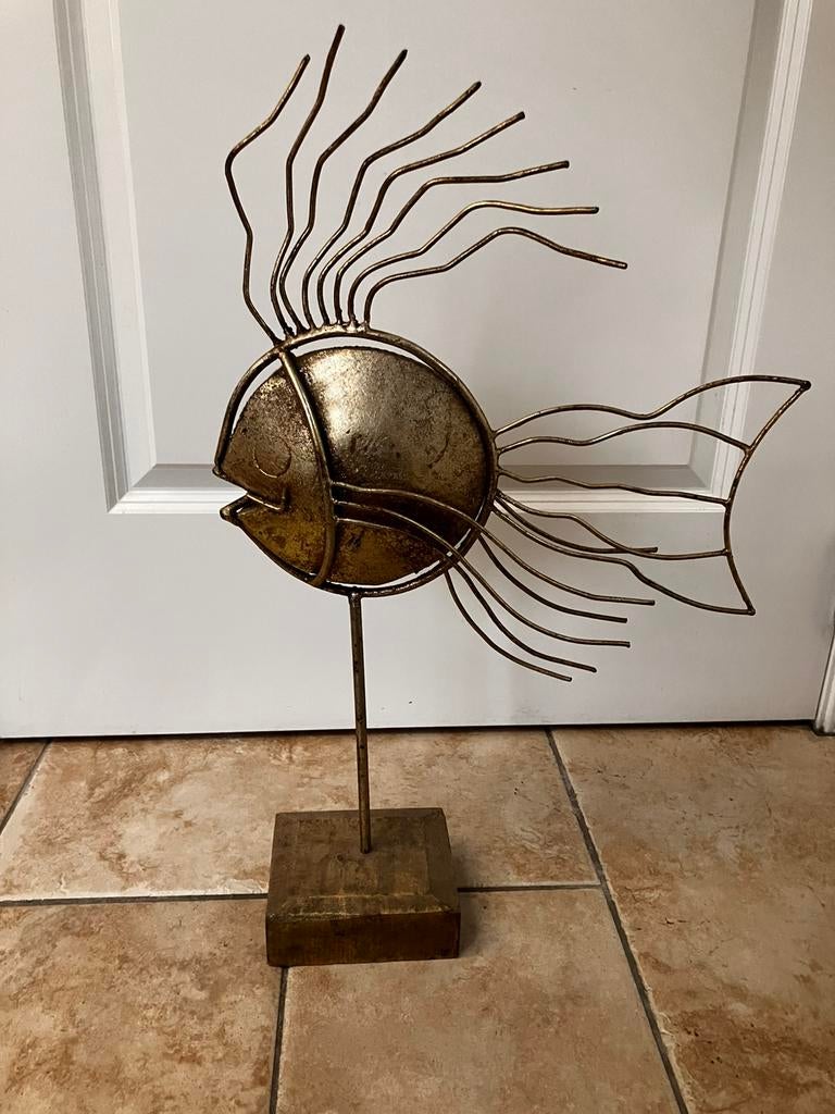 Metalen Vis sculptuur, Ophalen of Verzenden