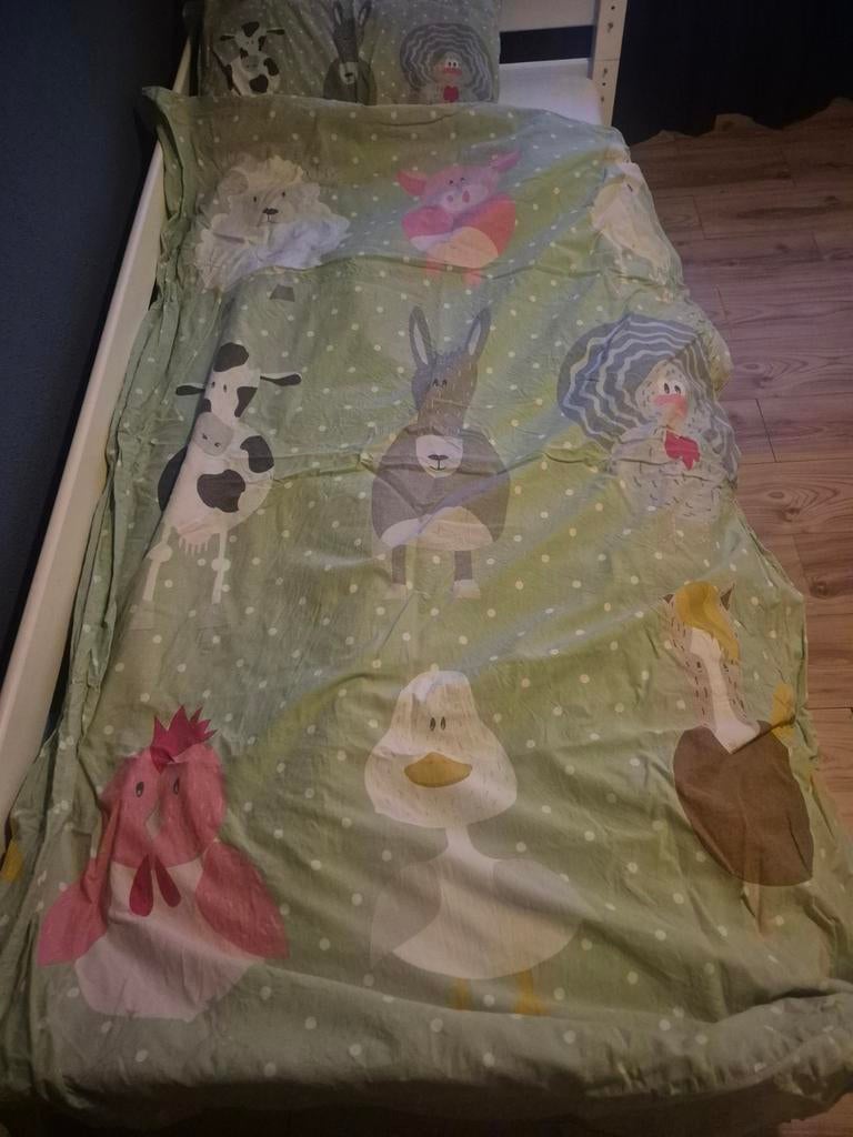 Leuk dekbedovertrek met boerderijdieren, Jongetje of Meisje, Dekbedovertrek, Ophalen of Verzenden, Zo goed als nieuw