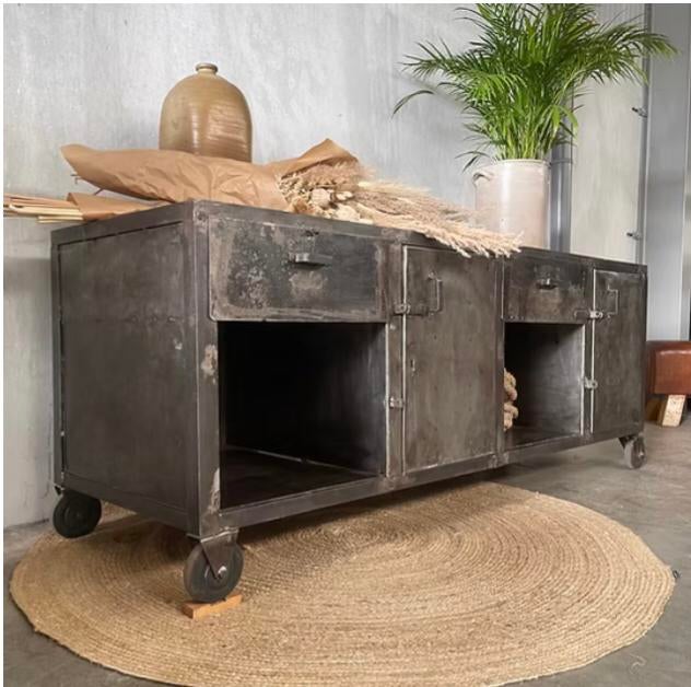 Oude werkbank, vintage toonbank, keukeneiland, dressoir, Ophalen