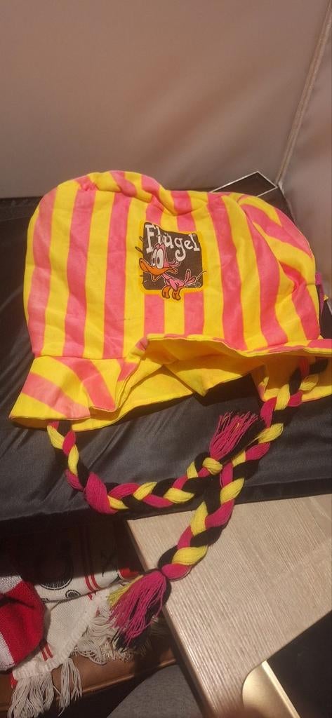 Flugel muts roze/geel  (17126), Verzamelen, Merken en Reclamevoorwerpen, Gebruiksvoorwerp, ., Flugel, Ophalen of Verzenden