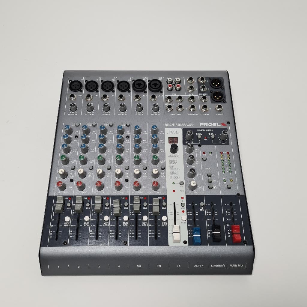Proel M822USB 4 Kanaals Mixer, Ophalen of Verzenden, Gebruikt, Minder dan 5 kanalen