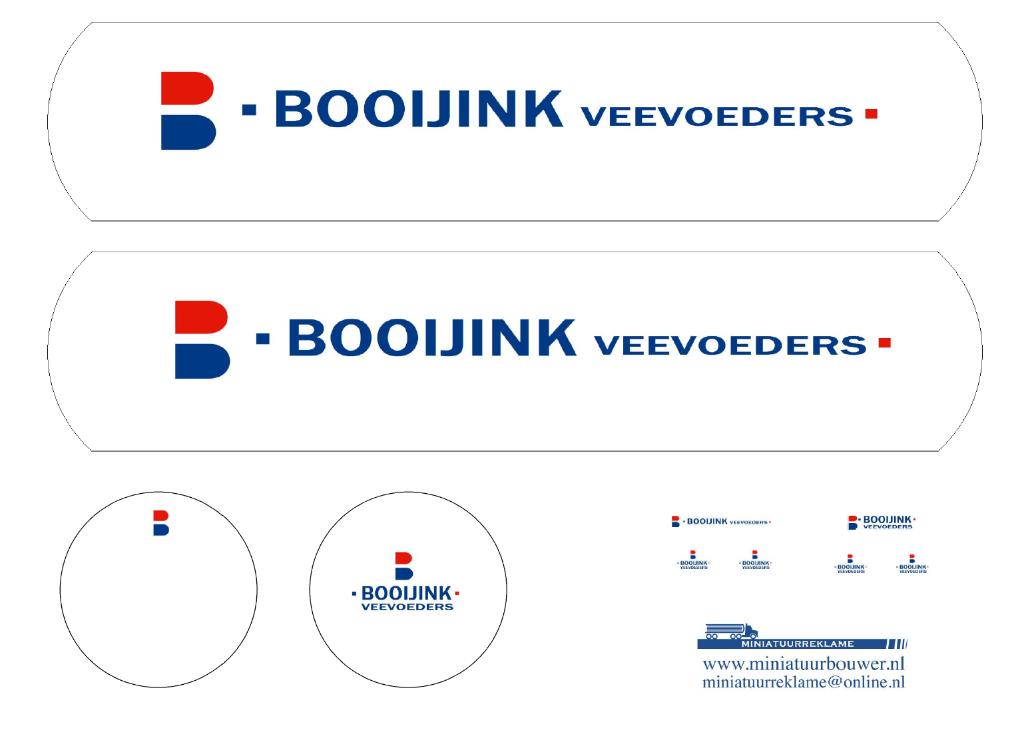 Vrachtauto decal 1:50 Booijink veevoeders, Hobby en Vrije tijd, Modelauto's | 1:50, Verzenden, Nieuw, Bus of Vrachtwagen, Overige merken
