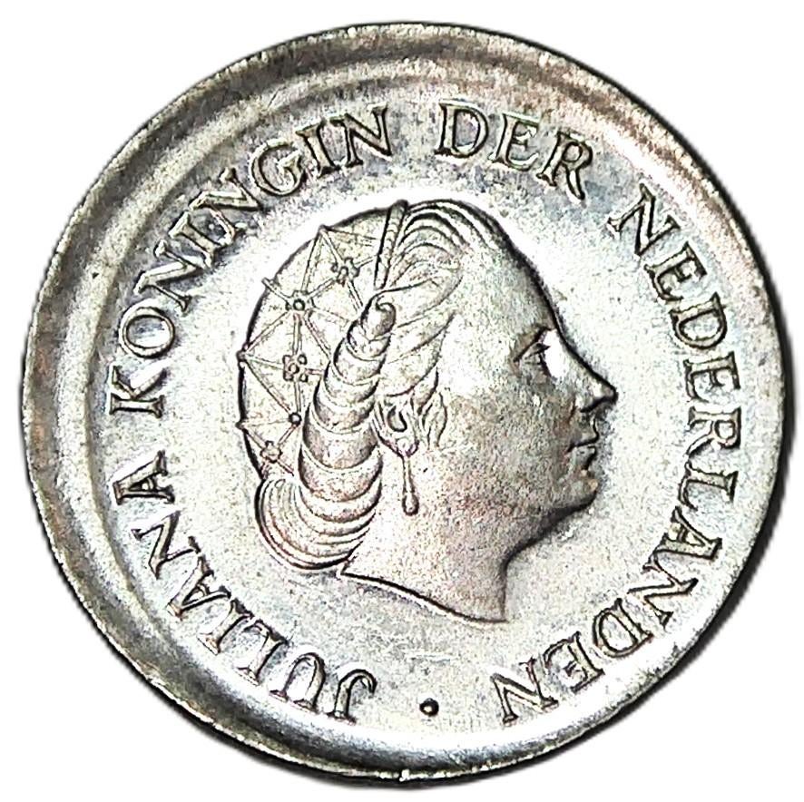 Nederland: kwartje 1980 misslag, Ophalen of Verzenden, Koningin Juliana, 25 cent, Losse munt