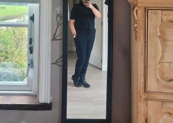 Gave zwarte jumpsuit zwart ladress mt m l, Kleding | Dames, Jumpsuits, Maat 38/40 (M), Verzenden, Zwart, Zo goed als nieuw