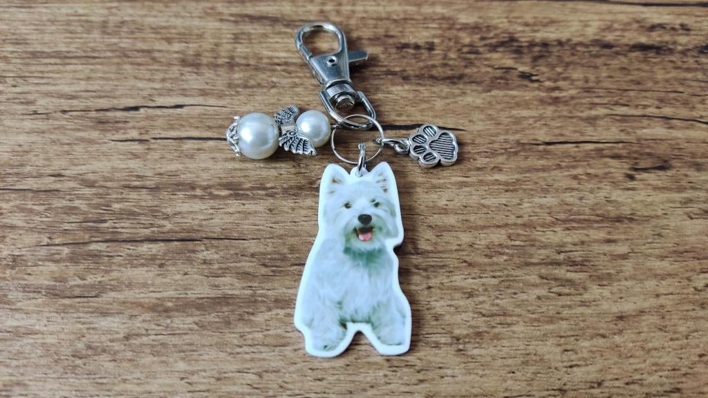 Sleutelhanger Tashanger West highland white terriër engeltje, Dieren en Toebehoren, Verzenden, Nieuw