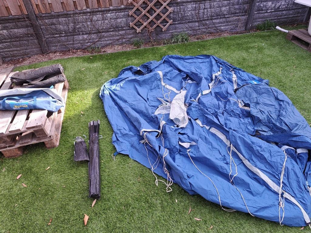 Koepeltent blauw tweepersoons, Ophalen, Gebruikt, Tot en met 2