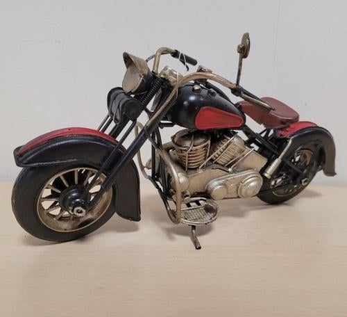 Motor zwart rood motorcycle metalen model miniatuur deco