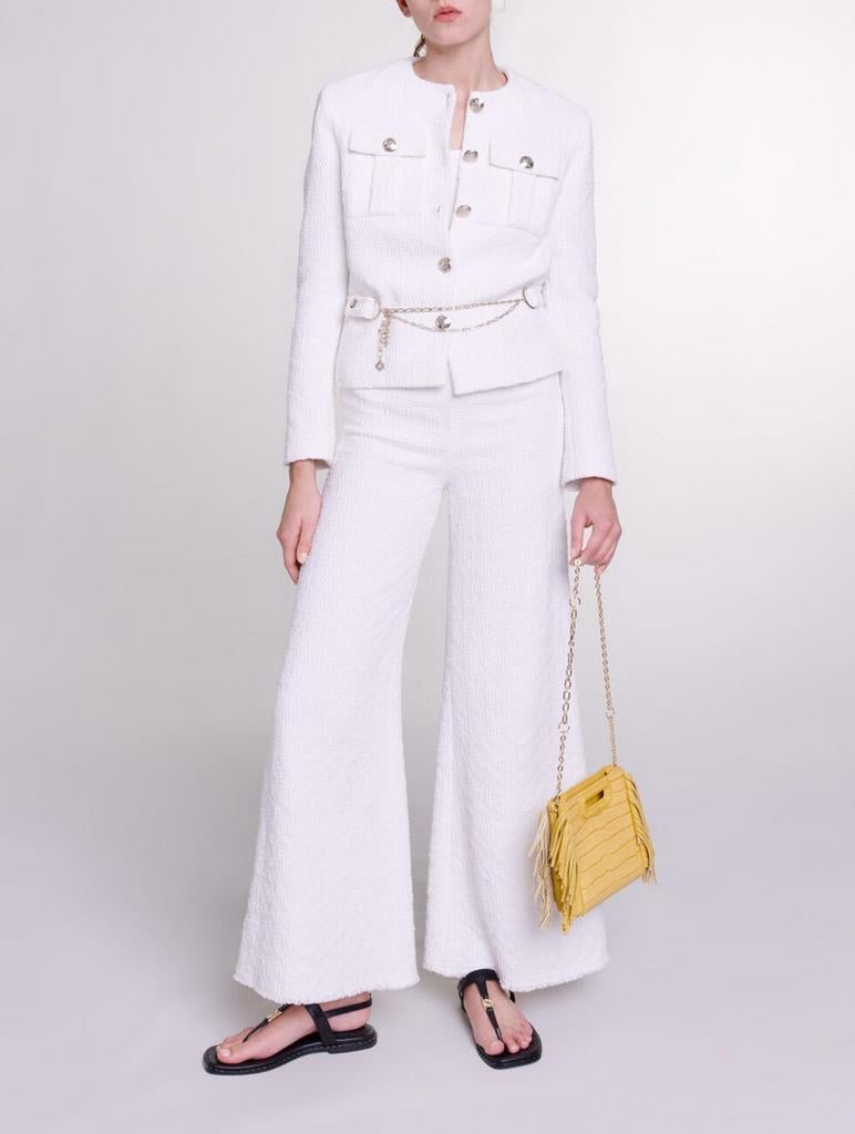 Maje Jasje - Stijlvol en Elegant M/L, Wit, Ophalen of Verzenden, Jasje, Maat 36 (S)