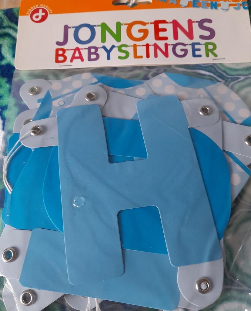 Hoera een jongen/meisje slinger, Ophalen of Verzenden, Zo goed als nieuw, Kraamcadeau