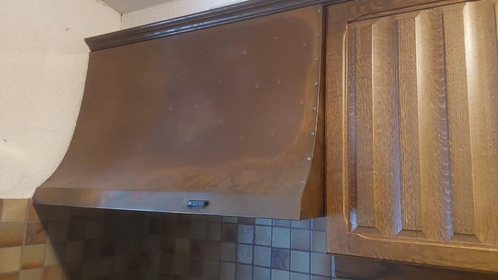 Koperen Afzuigkap - Stijlvol en Functioneel, Gebruikt, Wandschouwkap, Ophalen of Verzenden, Vrijstaand