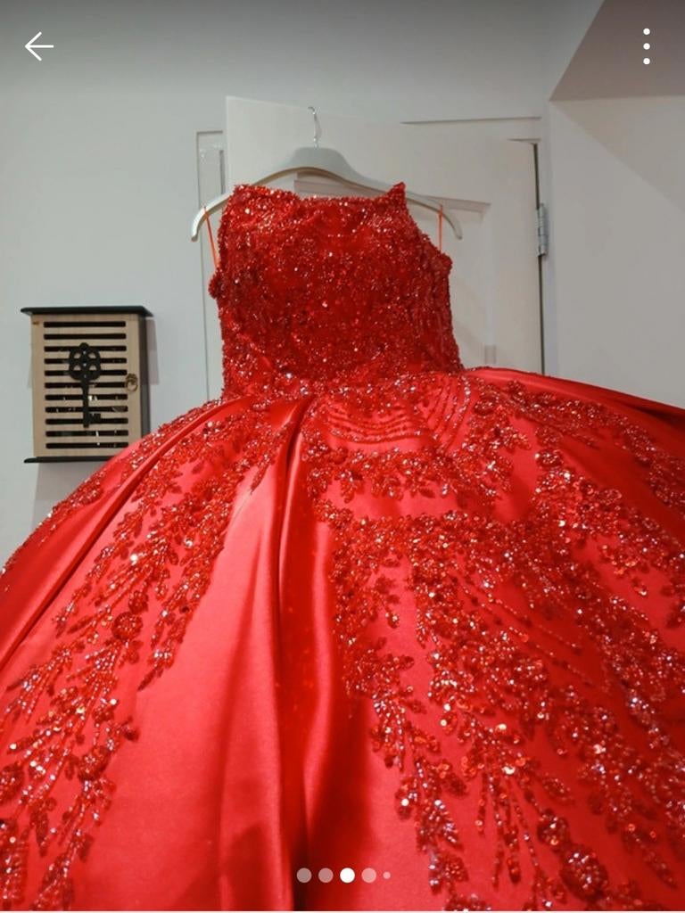 Rood henna jurk maat 36-40, Ophalen of Verzenden, Zo goed als nieuw, Maat 36 (S), Rood