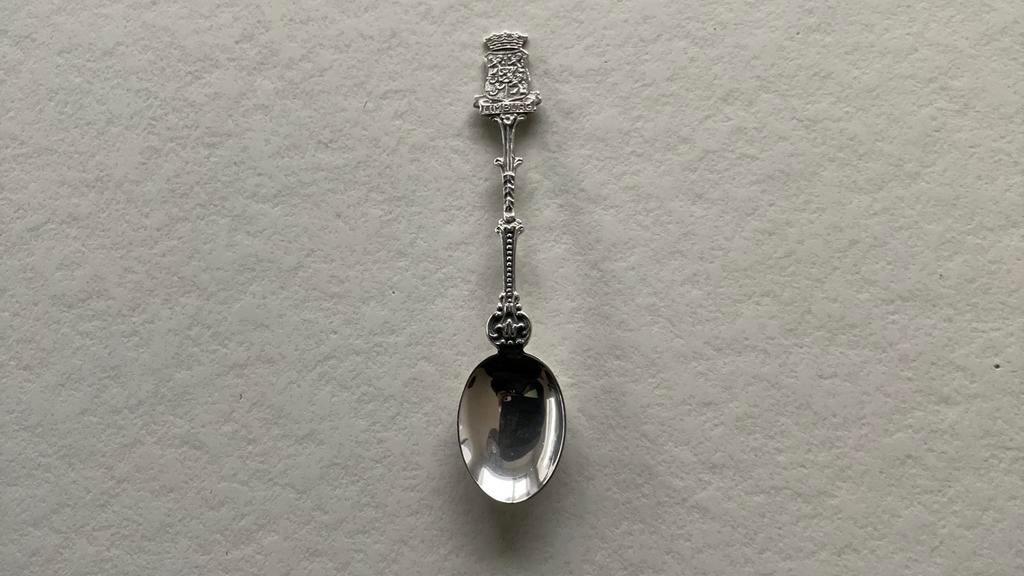 Oud zilveren lepeltje Douwe Egberts provincie Limburg, Ophalen of Verzenden