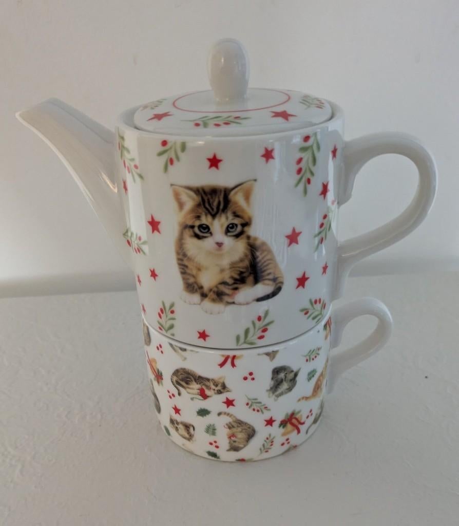 Nieuw Franciens katten theesetje, Overige typen, Nieuw, Ophalen of Verzenden, Overige stijlen