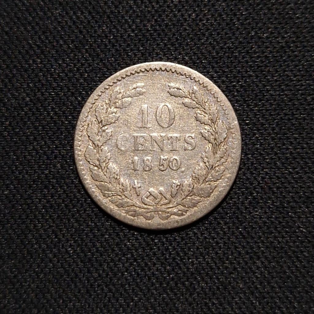 10 cent 1850, Koning Willem III, Verzenden, Zilver, 10 cent