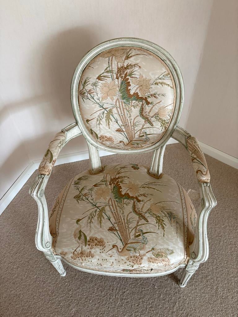 Barok stoel, klassieke Franse fauteuil Lodewijk XVI-stijl, Ophalen