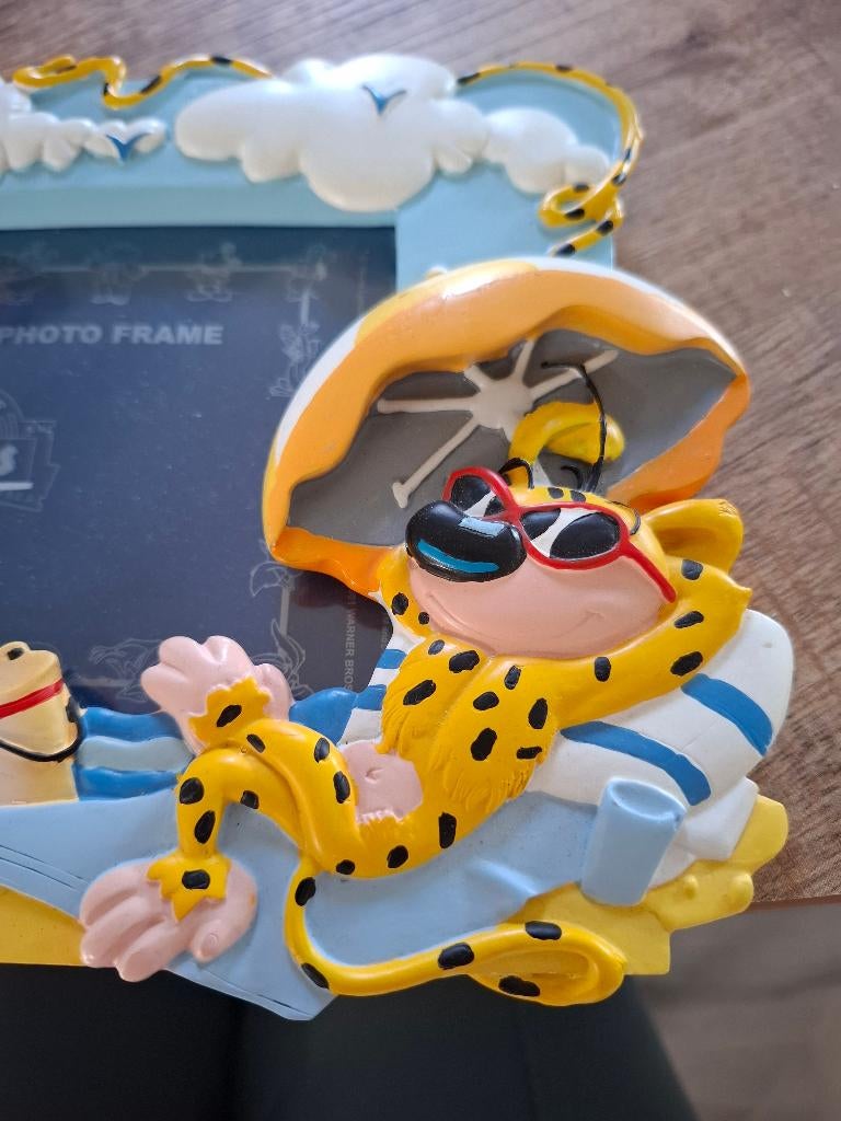 Marsupilami op het strand Vintage Fotolijst Beeld, Verzamelen, Stripfiguren, Verzenden, Overige figuren, Zo goed als nieuw, Gebruiksvoorwerp